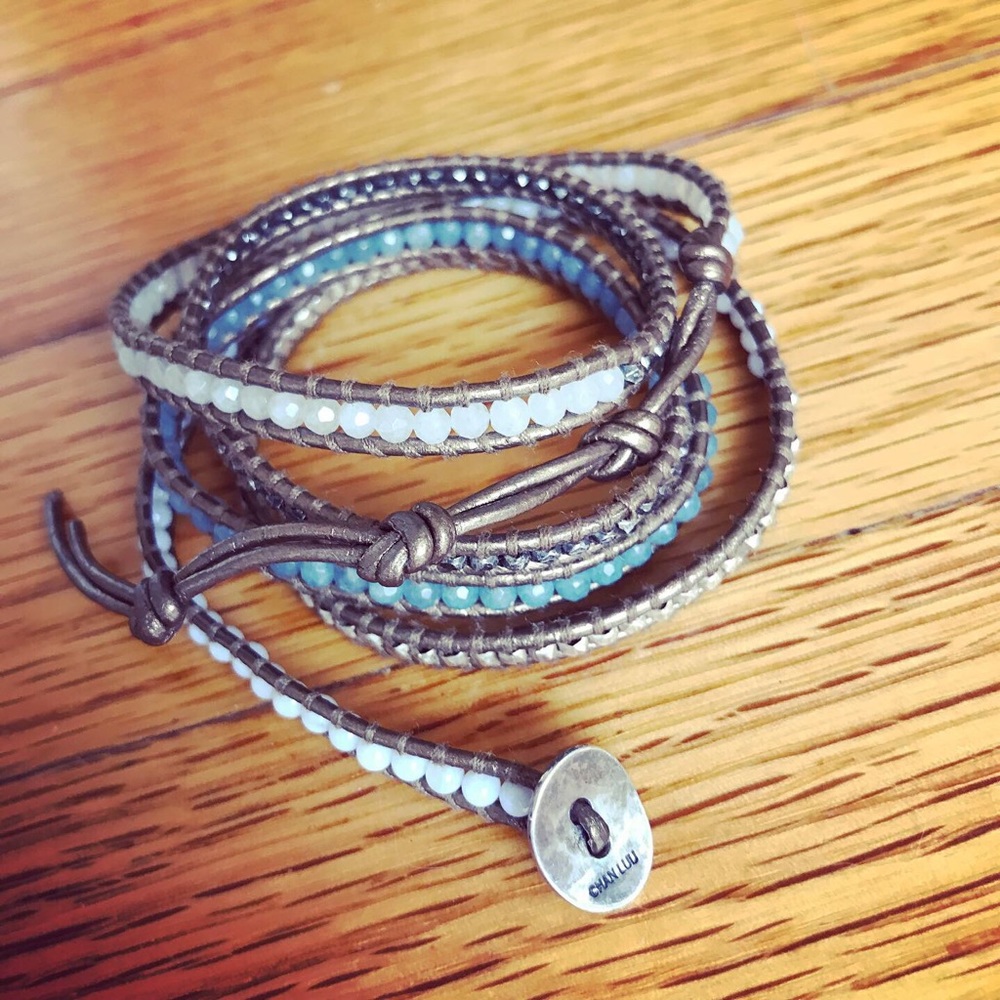 Chan Luu five-wrap bracelet w semi-precious stones